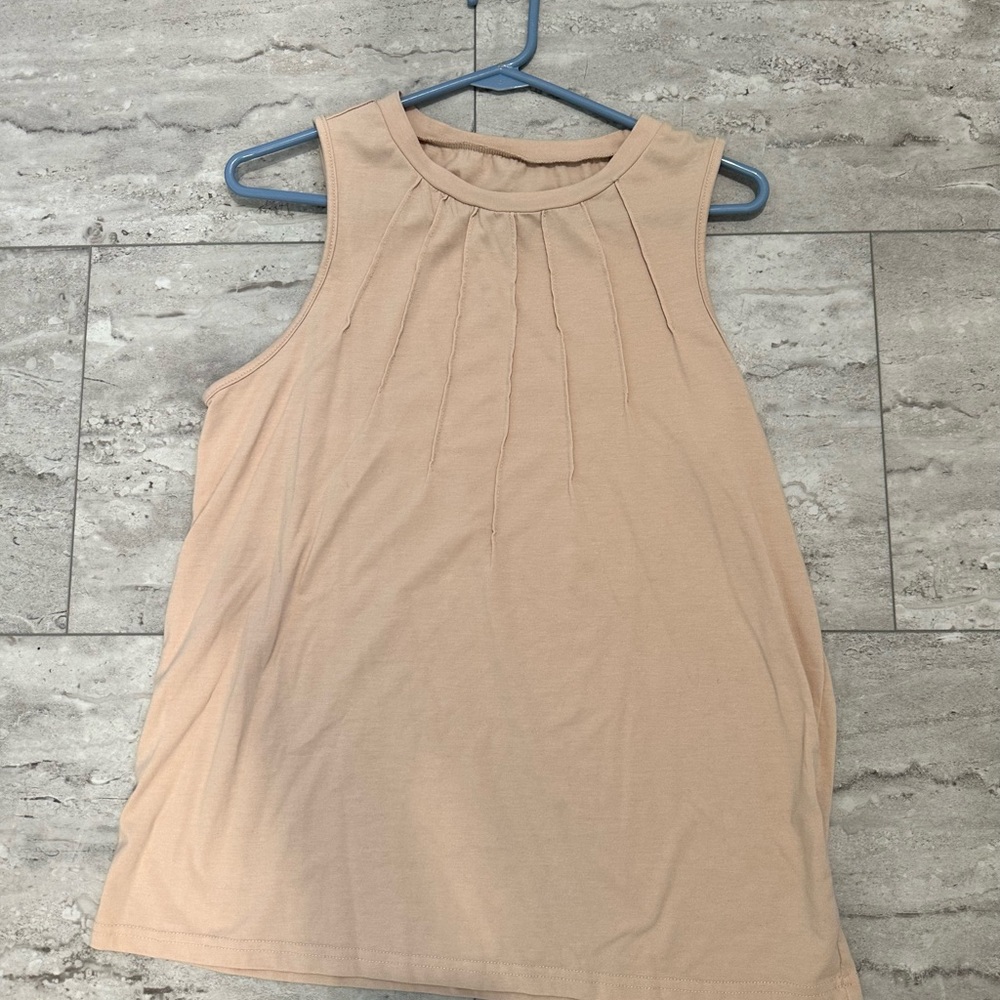 Elegant Beige Sleeveless Top